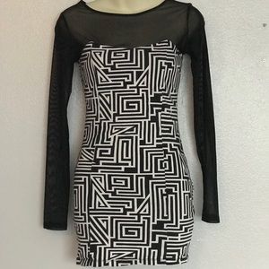 FOREVER 21 Black and White Mini Dress